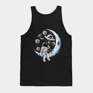 astronaut drinking coffee eating donuts Tank Top